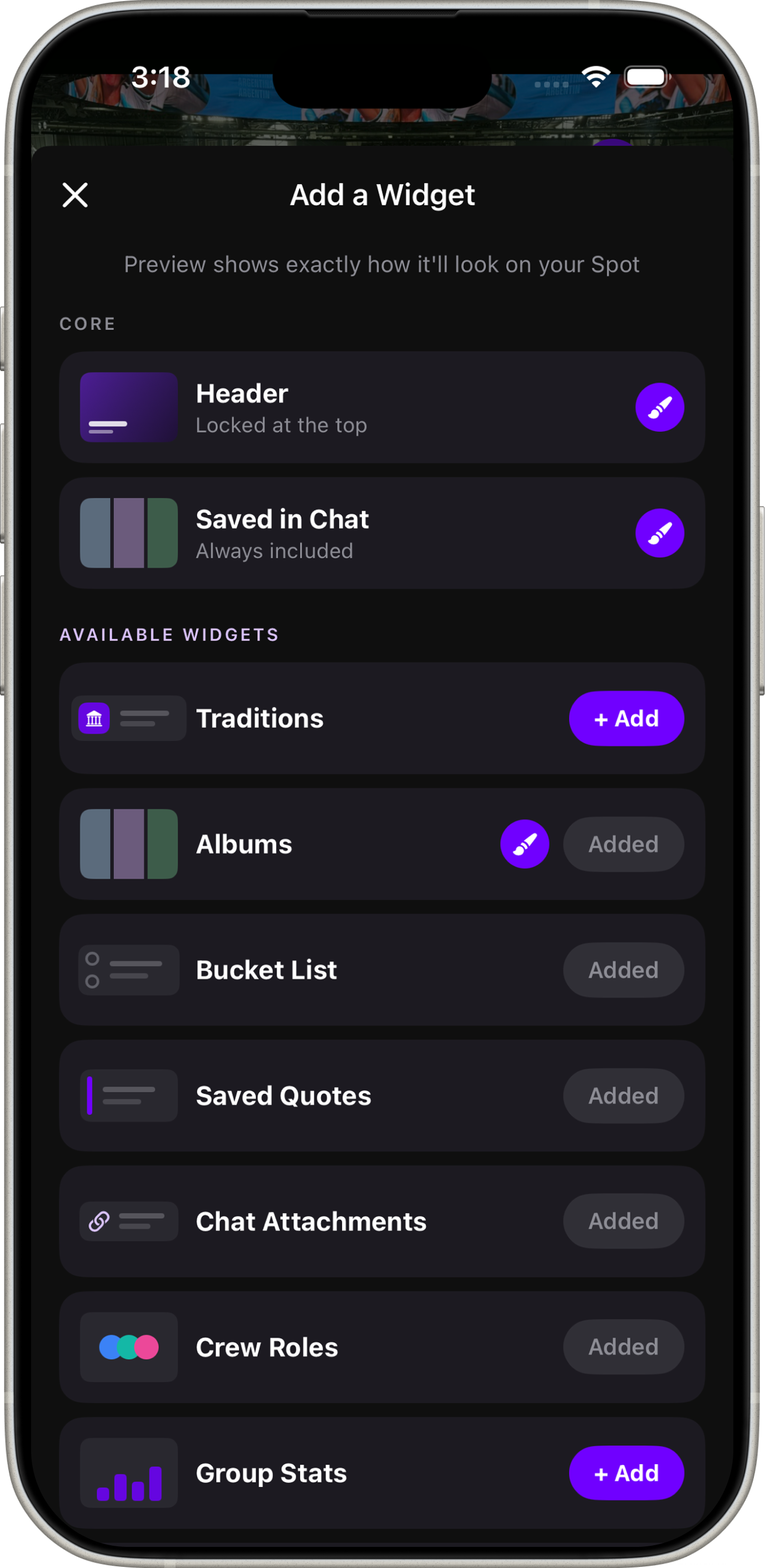 Customize your Spot